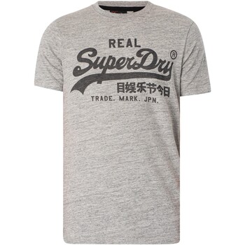 Superdry Camiseta Vintage Con Logo Gris