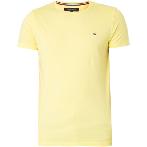 textil Hombre Camisetas manga corta Tommy Hilfiger Camiseta Elástica Extrafina Amarillo