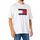 textil Hombre Camisetas manga corta Tommy Jeans Camiseta Con Bandera De Skate Blanco