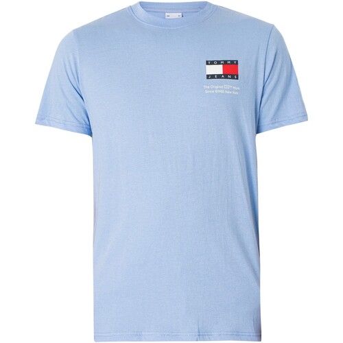 textil Hombre Camisetas manga corta Tommy Jeans Camiseta Ajustada Con Bandera Esencial Azul
