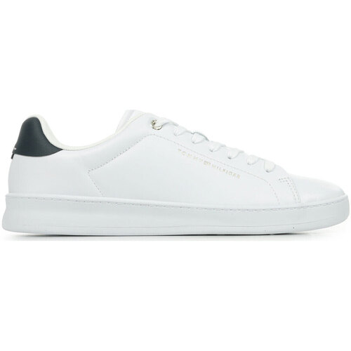 Zapatos Hombre Deportivas Moda Tommy Hilfiger Court Cupsole Leather Gold Blanco