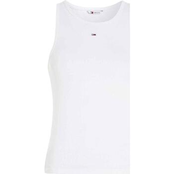 textil Mujer Tops y Camisetas Tommy Jeans TJW ESSENTIAL RIB TANK Blanco