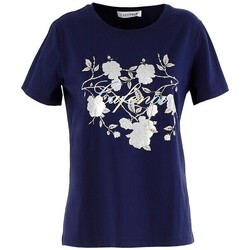 textil Mujer Camisetas manga corta Café Noir JT922 Azul