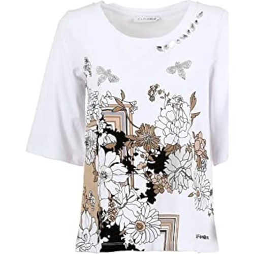 textil Mujer Camisetas manga corta Café Noir KJT054 Blanco