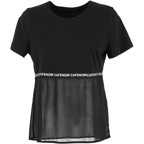 textil Mujer Camisetas manga corta Café Noir LJT013 Negro