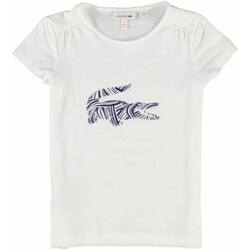textil Niña Camisetas manga corta Lacoste TJ5959 Blanco