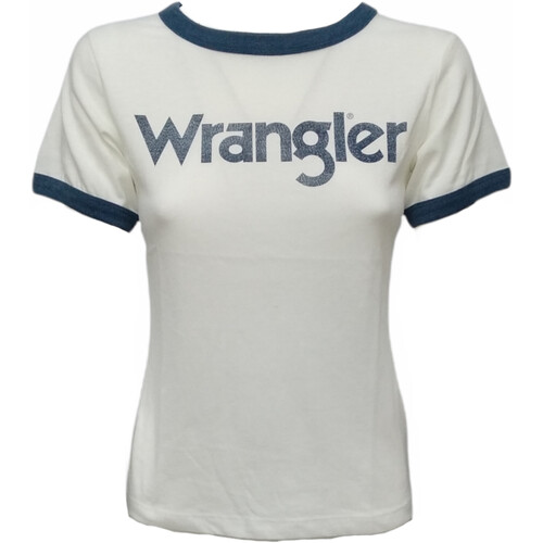 textil Mujer Camisetas manga corta Wrangler W7373G2 Blanco