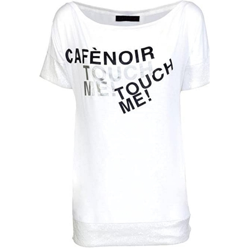 textil Mujer Camisetas manga corta Café Noir OJT055 Blanco