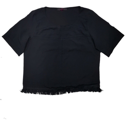textil Mujer Camisetas manga corta Café Noir OJT012 Negro
