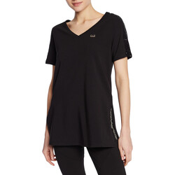 textil Mujer Camisetas manga corta Emporio Armani EA7 3RTT43-TJDZZ Negro
