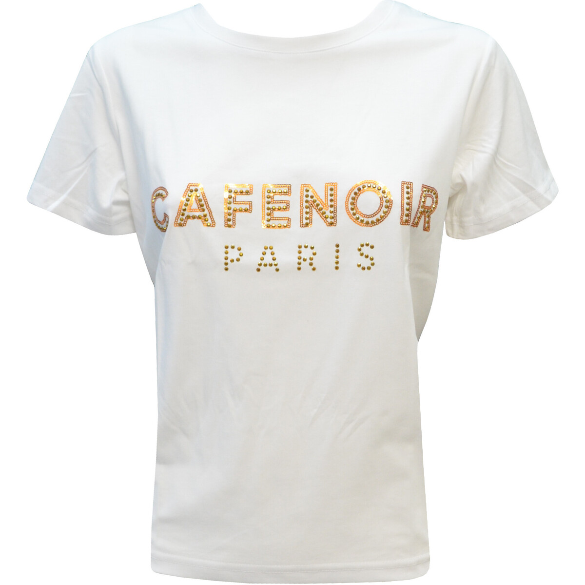 textil Mujer Camisetas manga corta Café Noir JT0119 Blanco