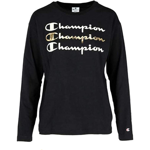 textil Mujer Camisetas manga larga Champion 112499 Negro