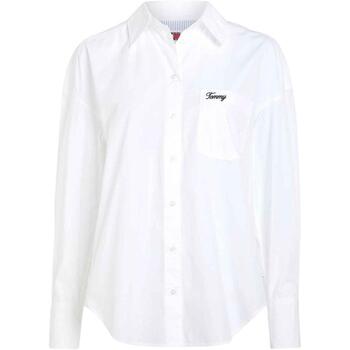 textil Mujer Tops y Camisetas Tommy Jeans TJW SP OVR SCRIPT SHIRT EXT Blanco