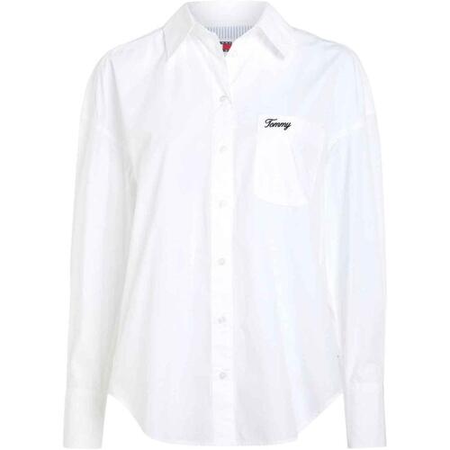 textil Mujer Tops y Camisetas Tommy Jeans TJW SP OVR SCRIPT SHIRT EXT Blanco