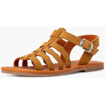 Zapatos Niña Sandalias Pisamonas sandalias serraje tipo gladiador hebilla Marrón