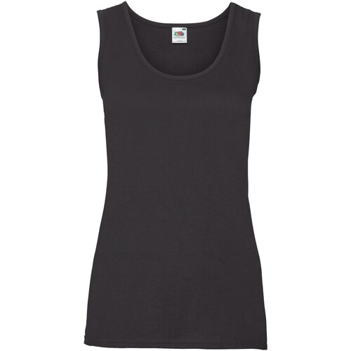 textil Mujer Camisetas sin mangas Fruit Of The Loom Value Negro