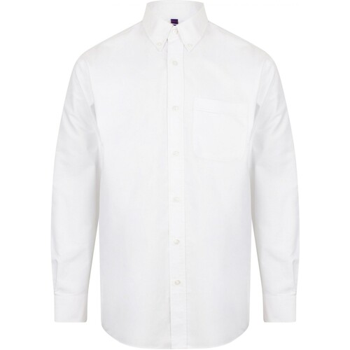 textil Hombre Camisas manga larga Henbury Classic Blanco