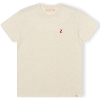 textil Hombre Tops y Camisetas Revolution T-Shirt Regular 1343 SUR - Off-White/Melange Blanco