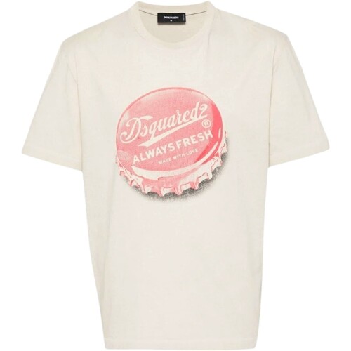 textil Hombre Camisas manga larga Dsquared - Camiseta con Estampado Vintage Always Fresh Gris