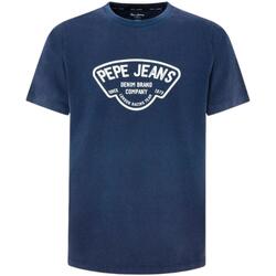 textil Hombre Camisetas manga corta Pepe jeans PM59381 CHERRY Azul