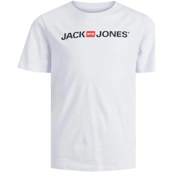 textil Niño Camisetas manga corta Jack & Jones 12212865 JJECORP LOGOTEE SS CCREWNEK OS JNR WHITE Blanco