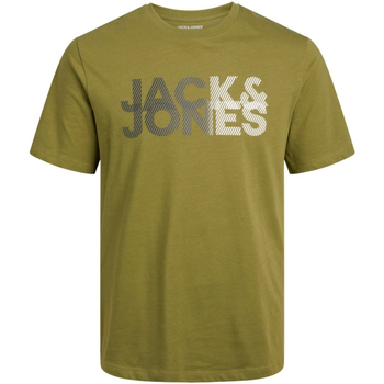 textil Hombre Camisetas manga corta Jack & Jones 12243932 JCOSHADY TEE SS CREW NECK FST OLIVE BRANCH Verde