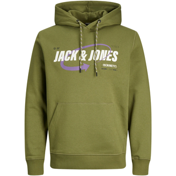 textil Hombre Sudaderas Jack & Jones 12245714 JCOBLACK SWEAT HOOD OLIVE BRANCH Verde