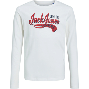 textil Niño Camisetas manga larga Jack & Jones 12237371 JJELOGO TEE LS NECK 2 COL 2324 CLOUD DANCER Blanco
