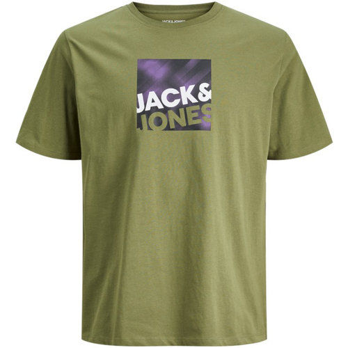 textil Hombre Camisetas manga corta Jack & Jones 12246992 JCOLOGAN AW23 TEE SS CREW NECK OLIVE BRANCH Verde