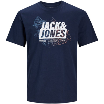textil Hombre Camisetas manga corta Jack & Jones 12252376 JCOMAP LOGO TEE SS CREW NECK SN NAVY BLAZER Azul