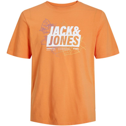 textil Niño Camisetas manga corta Jack & Jones 12254186 JCOMAP LOGO TEE SS CREW NECK JNR TANGERINE Naranja
