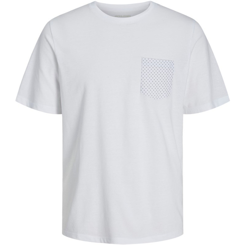 textil Hombre Camisetas manga corta Jack & Jones 12249184 JJLUIS POCKET TEE SS CREW NECK WHITE Blanco