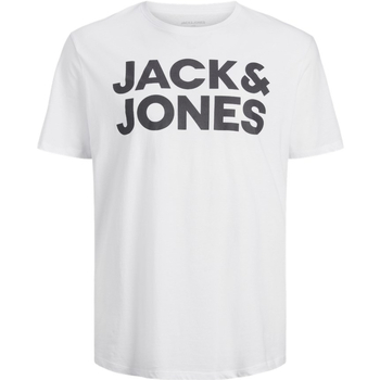 textil Hombre Camisetas manga corta Jack & Jones 12158505 JJECORP LOGO TEE SS O-NECK NOOS PLS WHITE Blanco