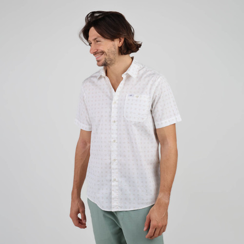 textil Hombre Camisas manga larga Oxbow Chemise CHAVES Blanco