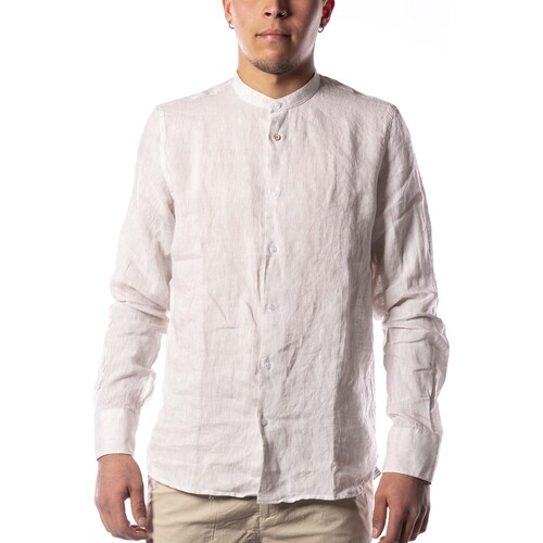 textil Hombre Camisas manga larga Sl56 Camicia S.L.56 In Lino Sabbia Beige