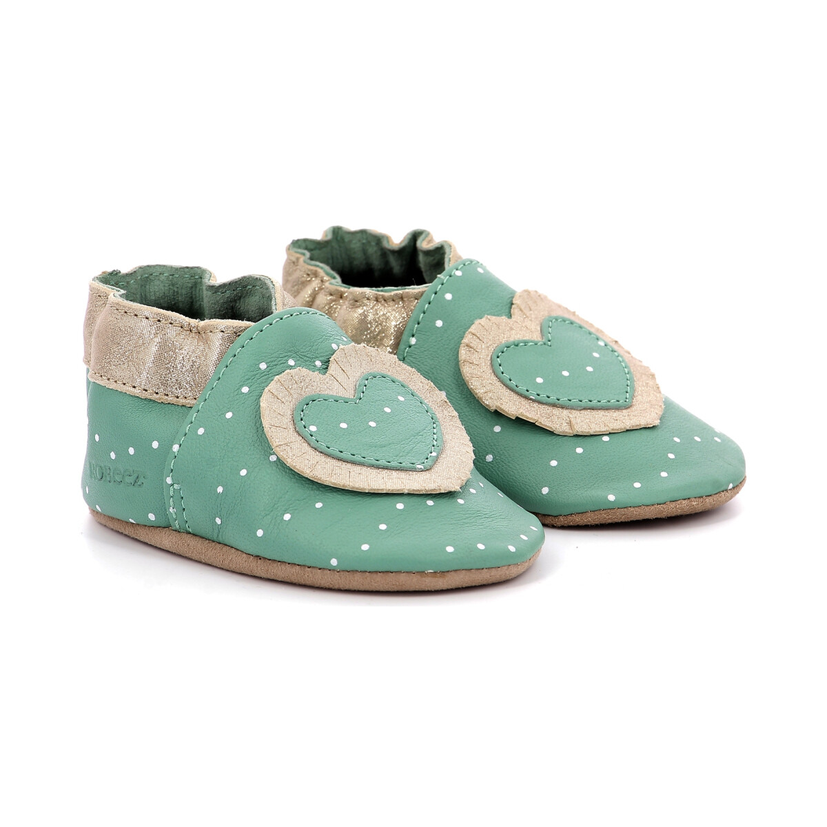 Zapatos Niña Pantuflas para bebé Robeez Baby Tiny Heart Verde
