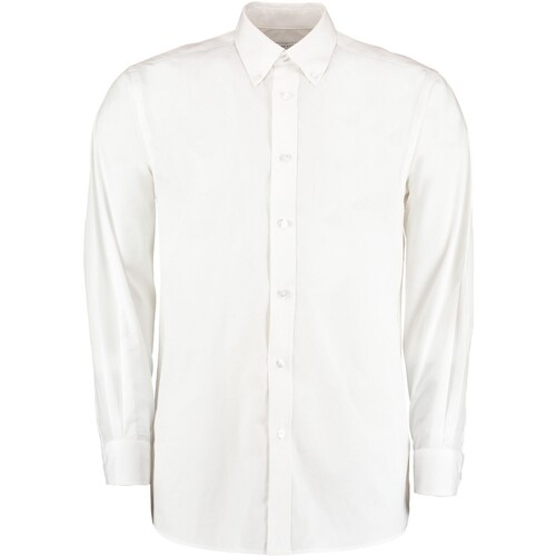 textil Hombre Camisas manga larga Kustom Kit Workforce Blanco