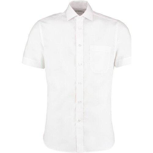 textil Hombre Camisas manga corta Kustom Kit Premium Corporate Blanco