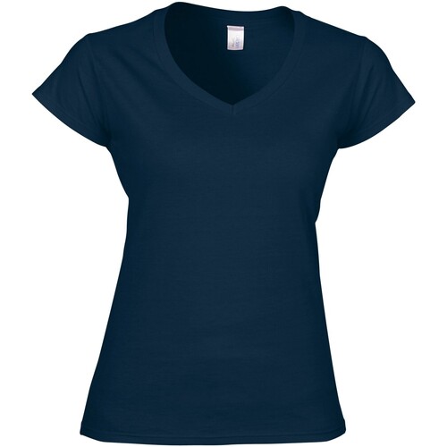 textil Mujer Camisetas manga larga Gildan Soft Style Azul