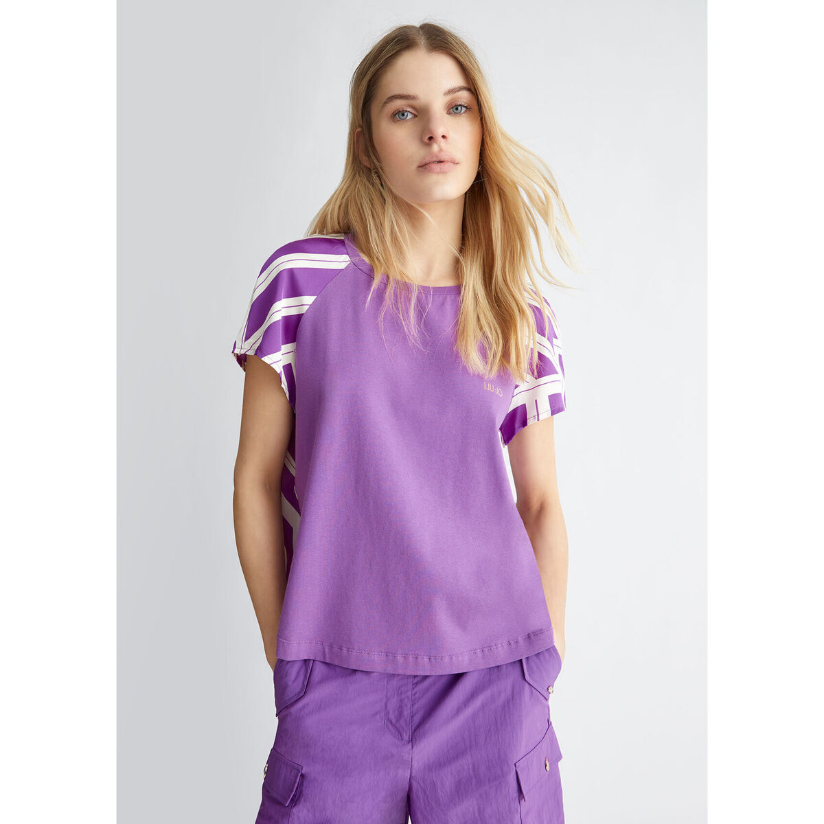 textil Mujer Tops y Camisetas Liu Jo Camiseta de raso estampado Violeta
