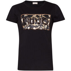 textil Mujer Tops y Camisetas Liu Jo Camiseta con estampado y lentejuelas Negro