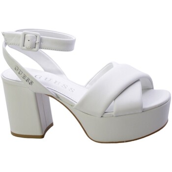 Zapatos Mujer Sandalias Guess Sandalo Plateau Donna Bianco Fljsnn-lea03 Blanco