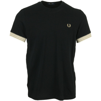 textil Hombre Camisetas manga corta Fred Perry Stripped Cuff Negro