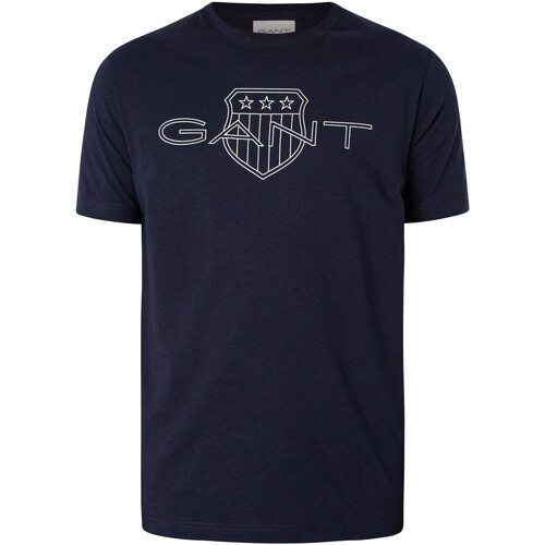 textil Hombre Camisetas manga corta Gant Camiseta Con Logo Azul