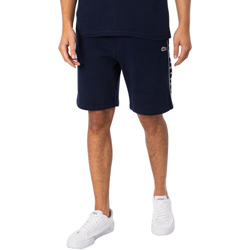 textil Hombre Shorts / Bermudas Lacoste Shorts Deportivos Con Rayas Y Logo Azul