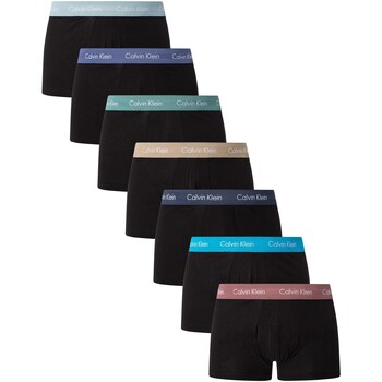 Ropa interior Hombre Calzoncillos Calvin Klein Jeans Pack De 7 Calzoncillos De Talle Bajo Elásticos De Algodón Negro