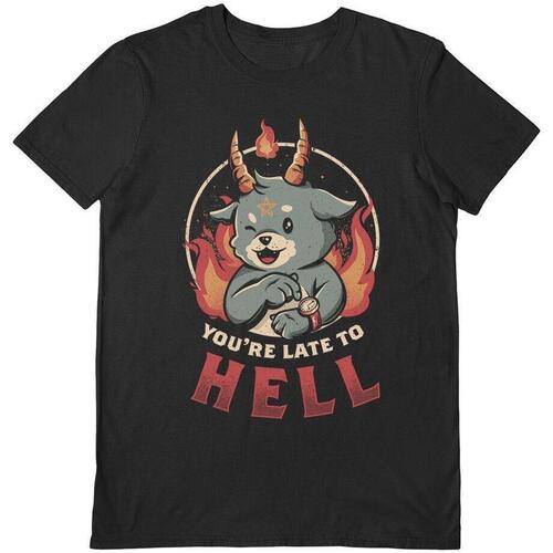 textil Camisetas manga larga Eduely You're Late To Hell Negro