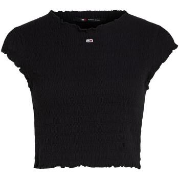 textil Mujer Tops y Camisetas Tommy Jeans TJW SLIM SMOCK TEE Negro