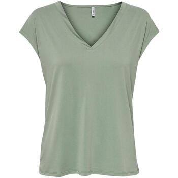 textil Mujer Tops y Camisetas Only ONLFREE LIFE S/S MOD.V-NECK NOOS Verde