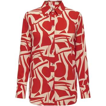 textil Mujer Tops y Camisetas Only ONLHELENA LIFE L/S LOOSE SHIRT PTM Rojo